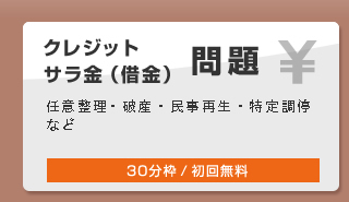 クレジット・サラ金（借金）問題　-任意整理・破産・民事再生・特定調停など。【30分枠 原則無料】